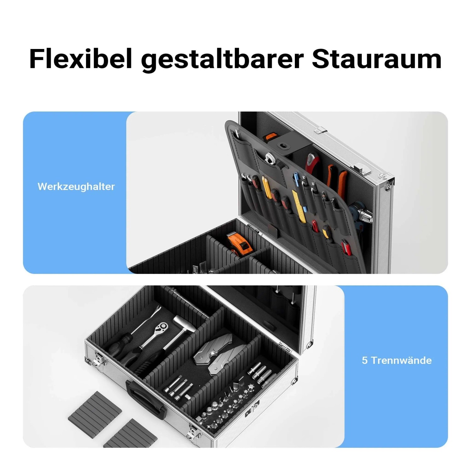Wiltec Alu Universalkoffer 46X33X152Cm Werkzeugkoffer Schaumstoff Transportbox_6