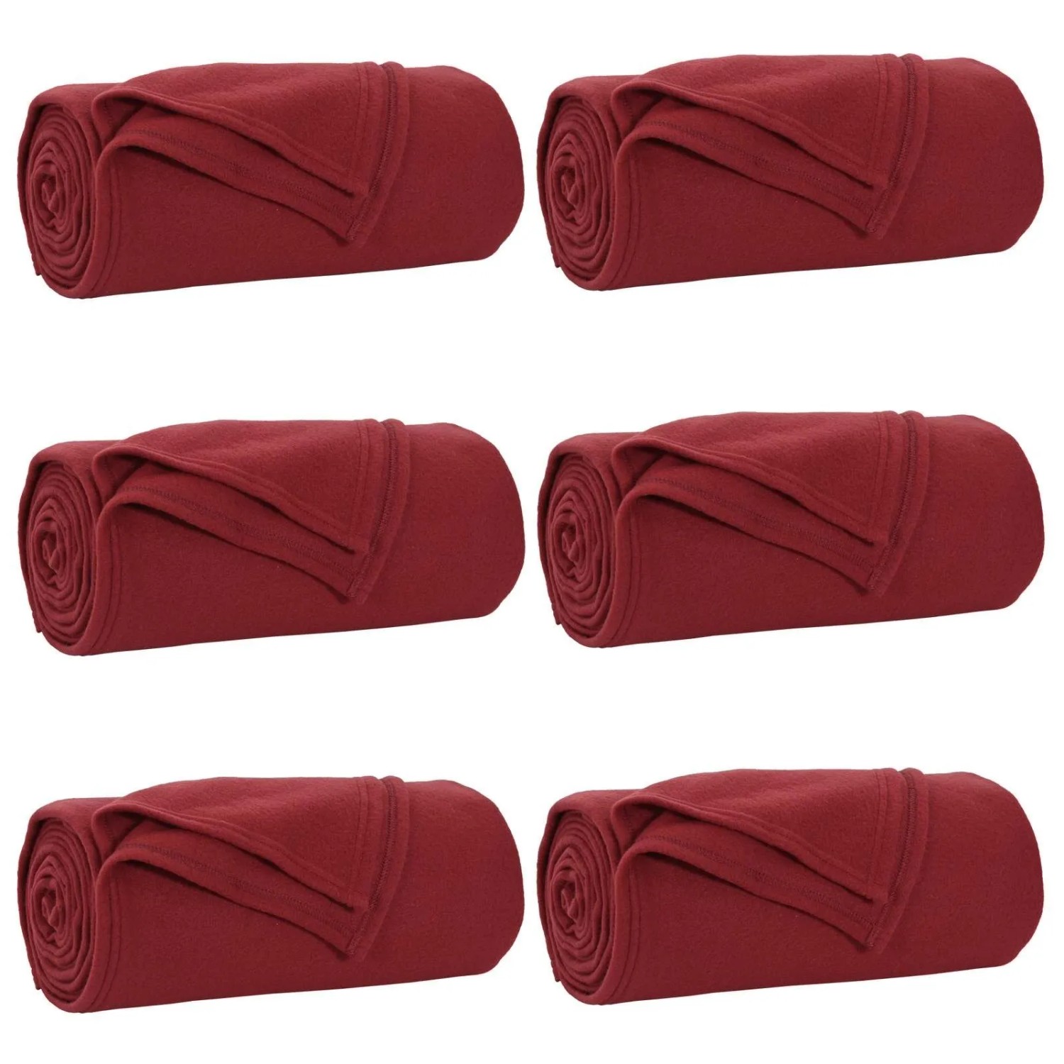 vidaXL Wohndecken 6 Stück Bordeauxrot 200 x 150 cm Fleece 42017070
