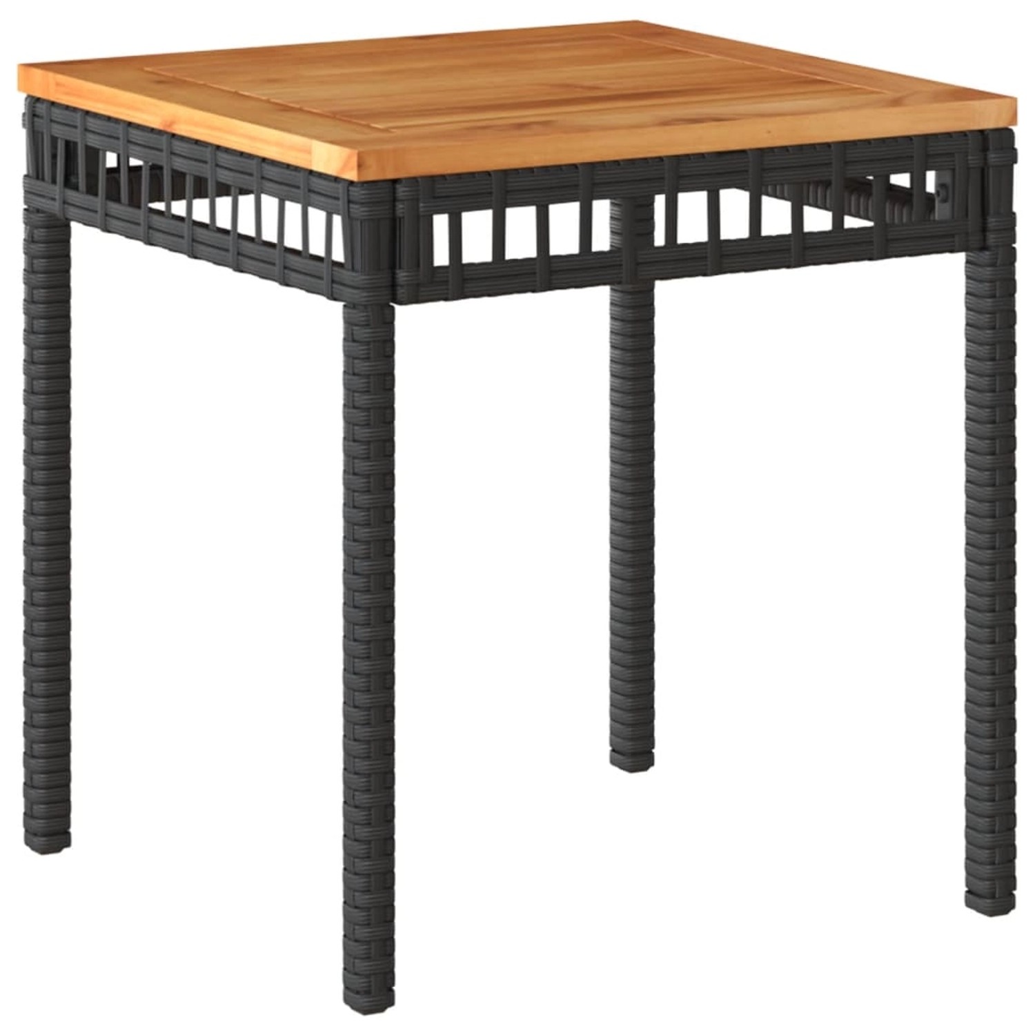 vidaXL Gartentisch Schwarz 38x38x42 cm Poly Rattan Akazienholz 365864 günstig online kaufen