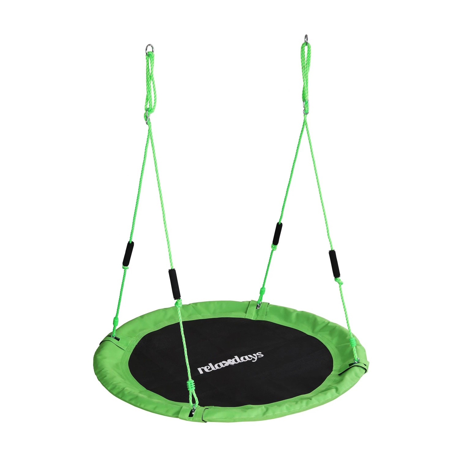 Relaxdays Nestschaukel Stahl Grün Höhenverstellbar mit Schaumstoffgriffen 120 cm