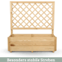 DELUKE Pflanzkasten mit Rankgitter aus Holz, ideal für Kletterpflanzen und als Hochbeet.