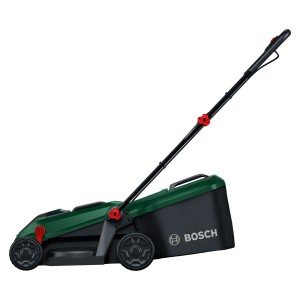 Bosch Akku-Rasenmäher Rotak 18V-32 Solo: kompakter Rasenmäher in Grün/Schwarz, ohne Akku.