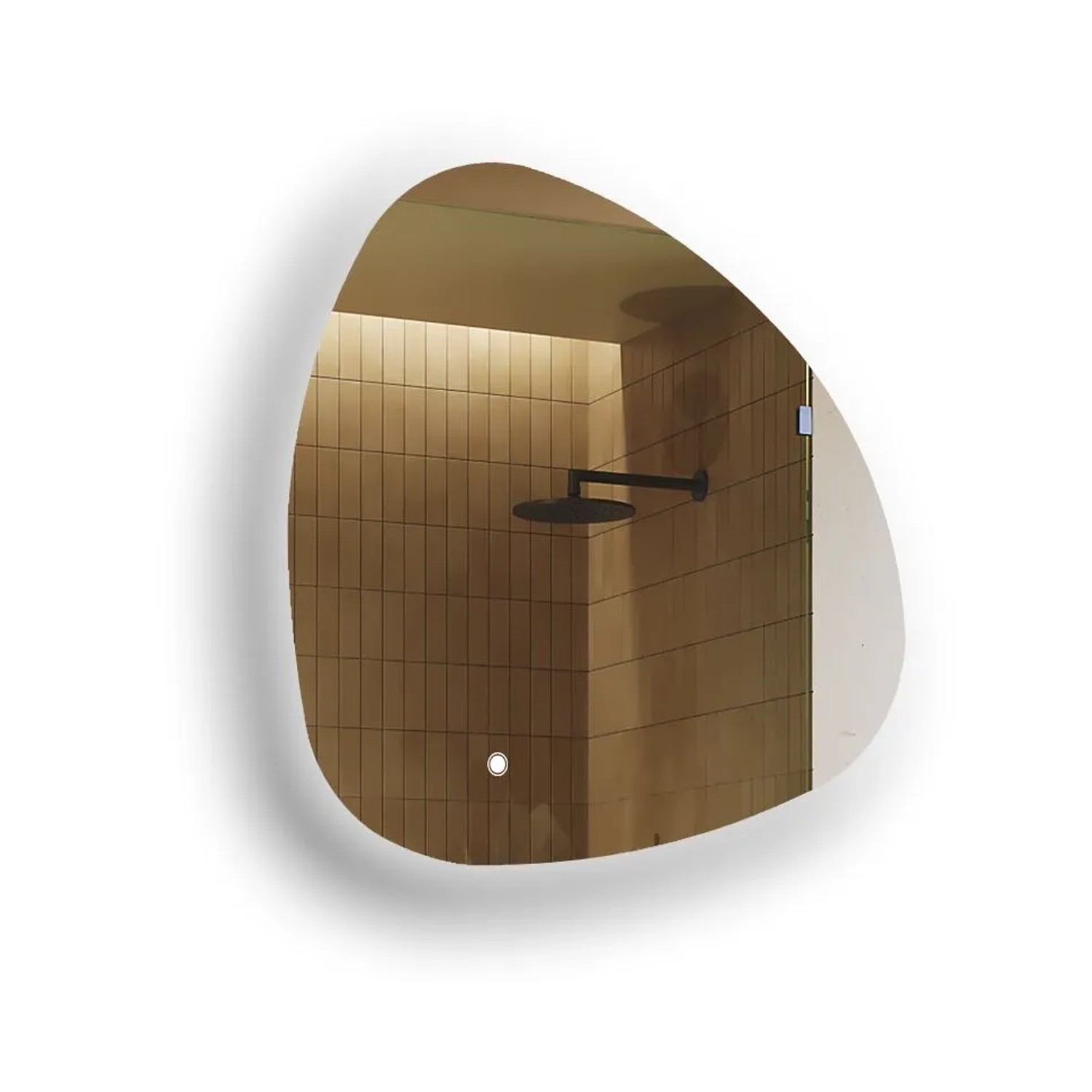 Artforma LED Badspiegel Asymmetrisch 84x84 cm mit Beleuchtung Touch Dual LED Rahmenlos IP20 M088