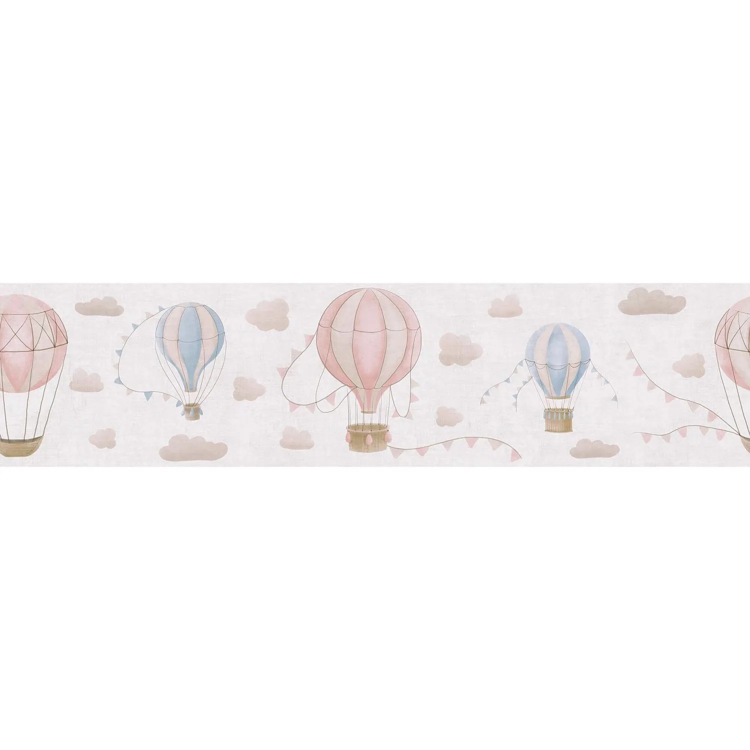 PROFHOME 771351-GU Kinder Tapete Wolken Matt Creme Beige Blau Rosa 0,13 m x 5,00 m 0,65 m2