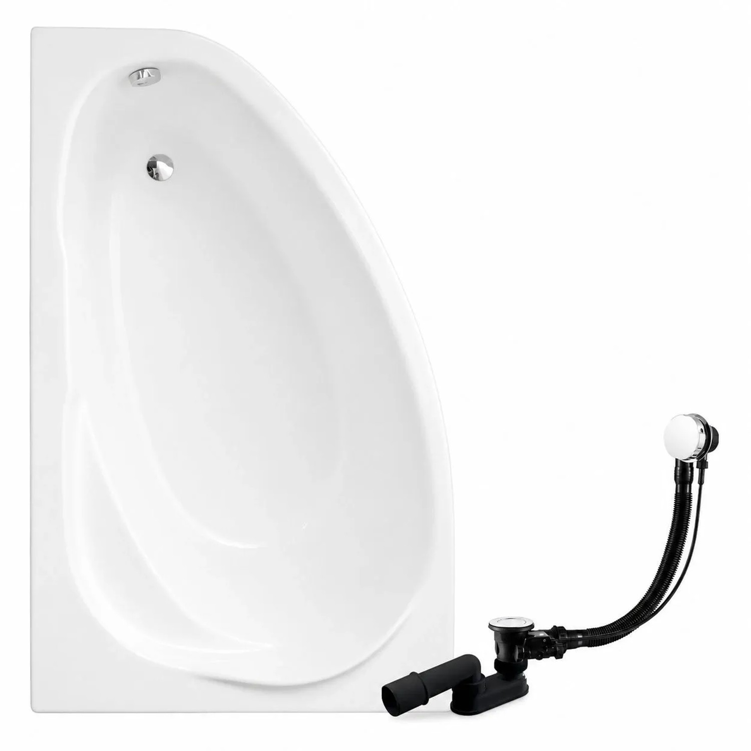 KOLMAN Badewanne Eckwanne 160 x 100 Cm Links Inkl. Ablauf Und Füße