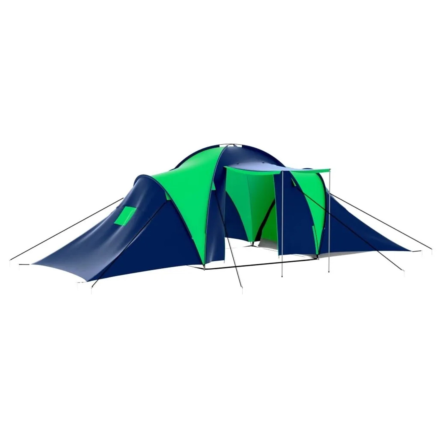 vidaXL Campingzelt 9 Personen Stoff Blau/Grün 90412 günstig online kaufen