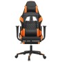 vidaXL Gaming-Stuhl mit Massage & Fußstütze Schwarz Orange Kunstleder 345528_4