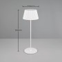 Weiße Reality LED-Tischleuchte Suarez, dimmbar, mit Ladestation, Höhe 39,1 cm.