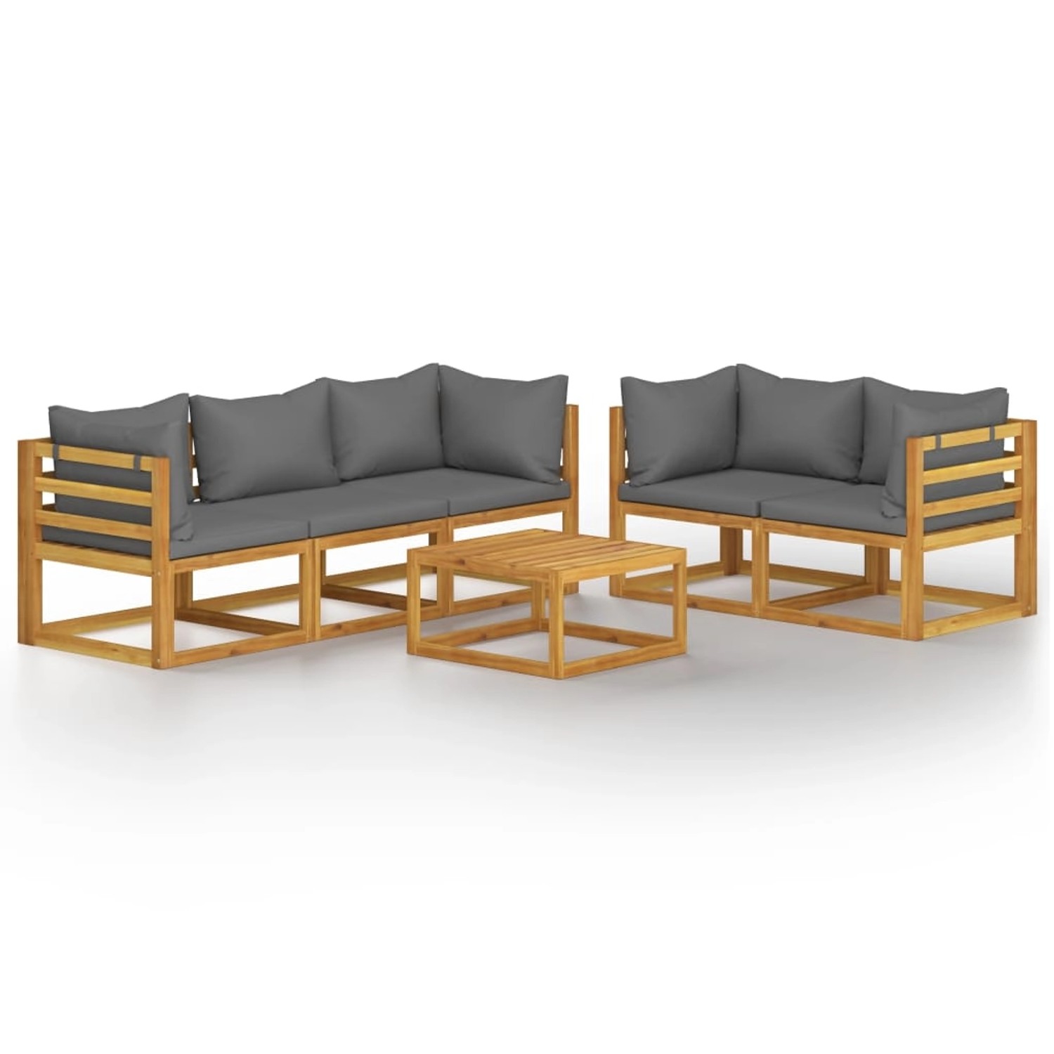 vidaXL 6-tlg Garten-Lounge-Set mit Auflagen Massivholz Akazie Modell 3