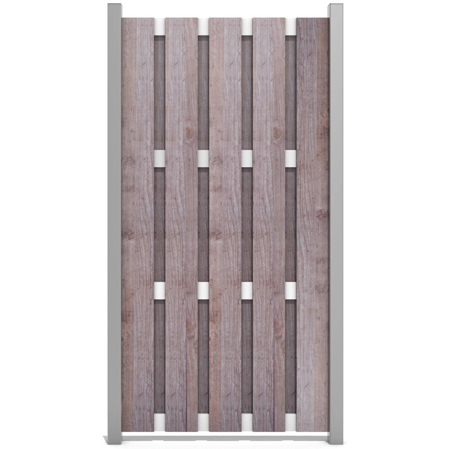 GroJaPremo HPL Fertigzaun Hochkant Holzoptik 90 cm x 180 cm x 0,6 cm