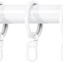 Weiße Mydeco Gardinenstange mit Endstück Cap, Ø 2 cm, 100 cm lang, inklusive Ringe und Träger.
