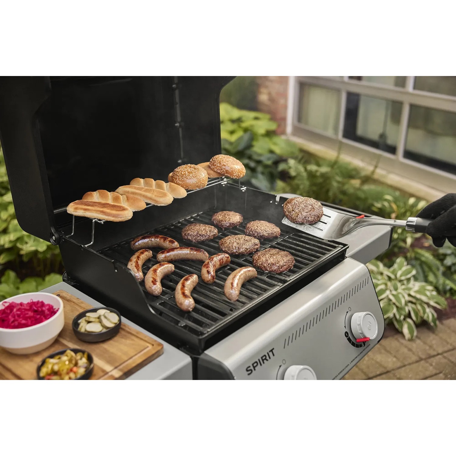 Warmhalterost Aus Edelstahl Für Weber Spirit Grills – Bullen-Design Mit Haken Für Hähnchenkeulen