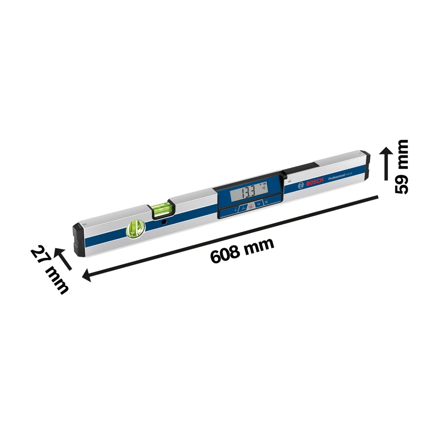 Bosch Professional Digitaler Neigungsmesser GIM 60 cm mit digitaler Anzeige und Wasserwaage.