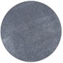 Runder, anthrazitfarbener Kurzflorteppich Shine Velours, 200 cm Durchmesser.