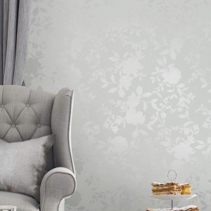 Laura Ashley Vliestapete Westbourne Silver mit floralem Muster in Silber, passend zu Wohnambiente.