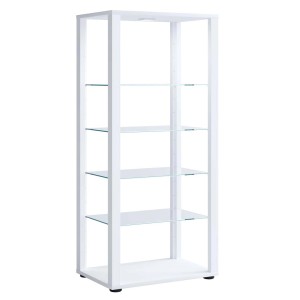 Weiße ebuy24 Glasol4 Vitrine mit fünf Glasböden. Ideal zur Aufbewahrung und Dekoration.