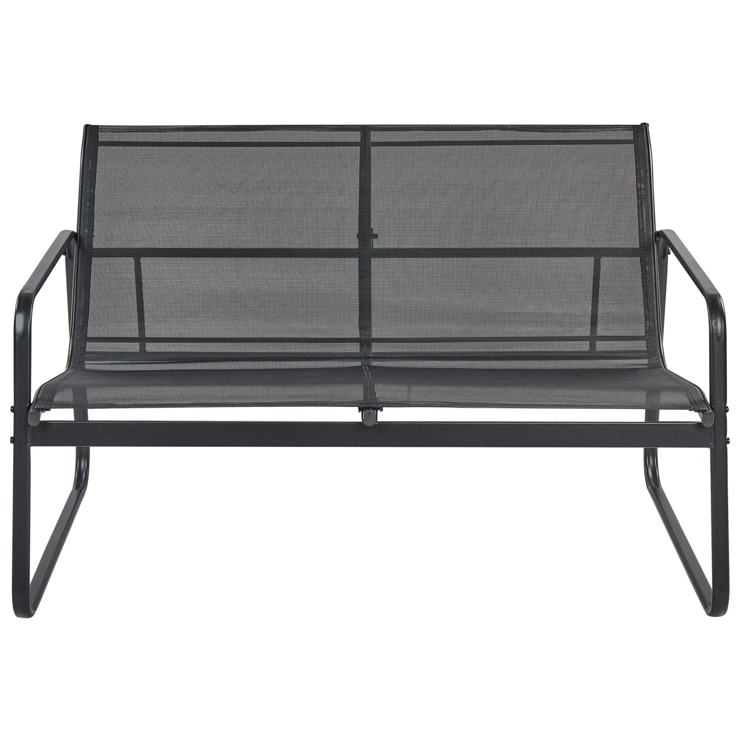 Schwarzes Beliani Lounge Set BARREA, 2-Sitzer Sofa aus Stahl für Garten und Terrasse.