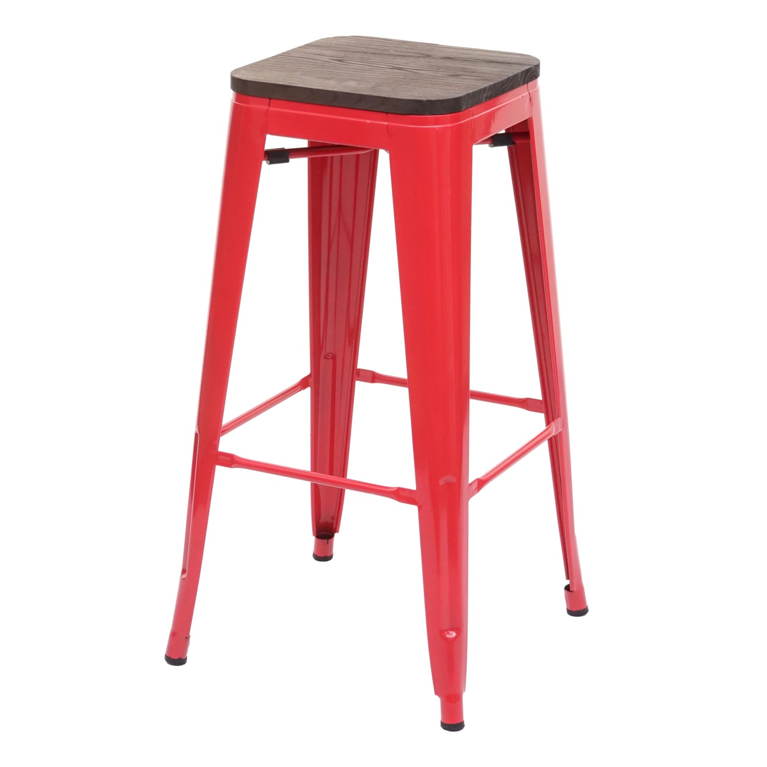 PROREGAL Barhocker Inkl. Holz-Sitzfläche Sitzhöhe 76cm Metall Industriedesi günstig online kaufen