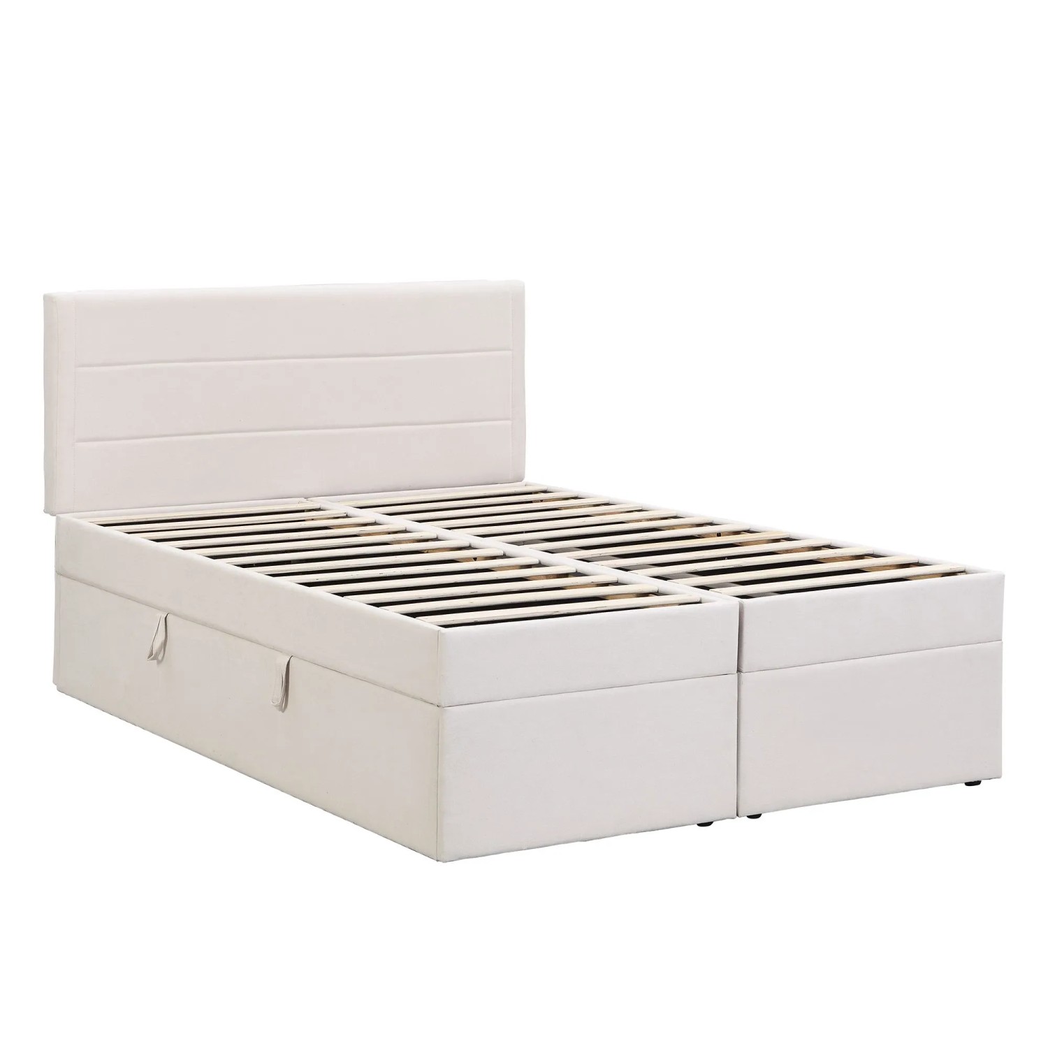 okwish Polsterbett 200x140cm mit Lattenrost Stauraum Beige ohne Matratze
