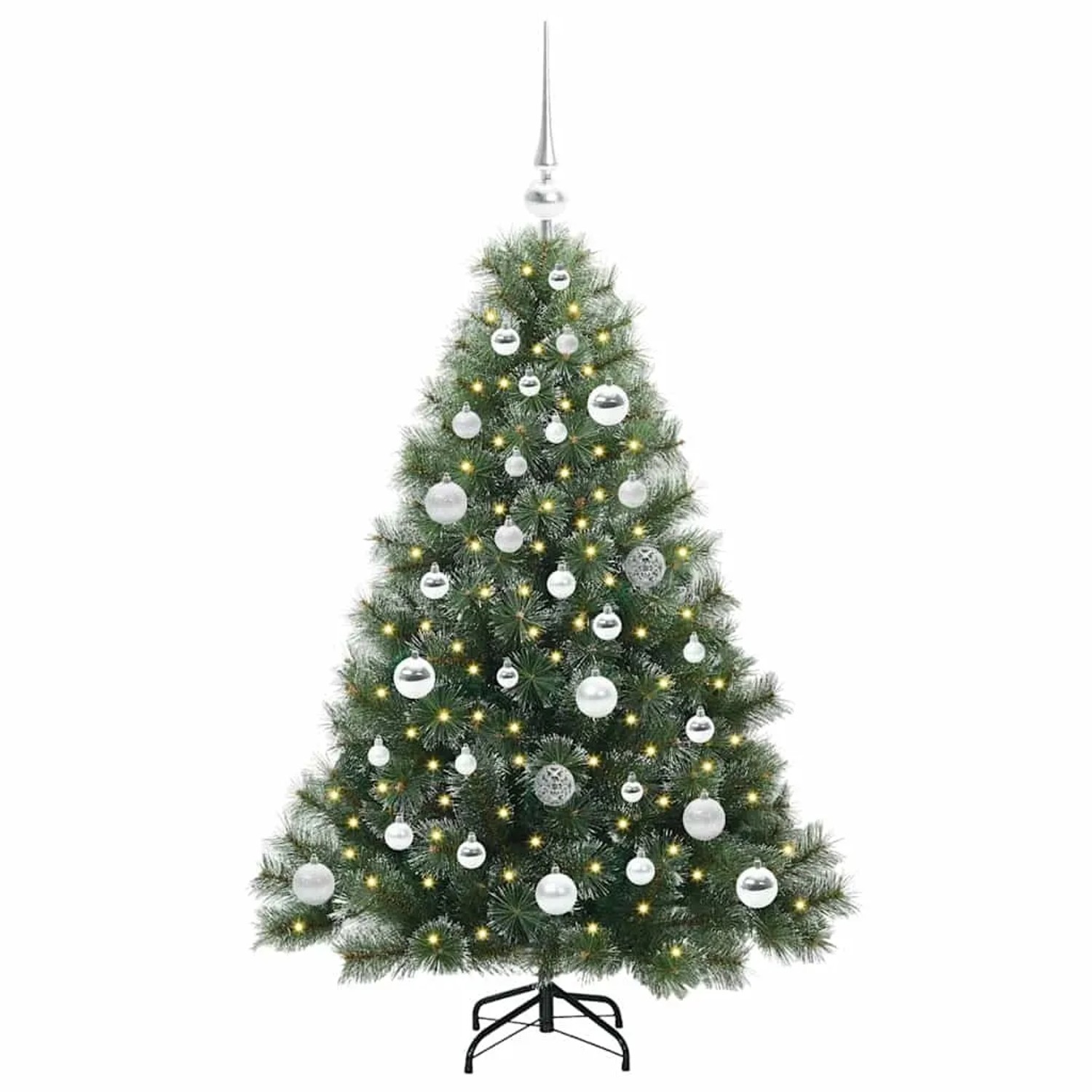 vidaXL Künstlicher Weihnachtsbaum mit 150 LEDs Grün 120 cm PE und PVC 3397827