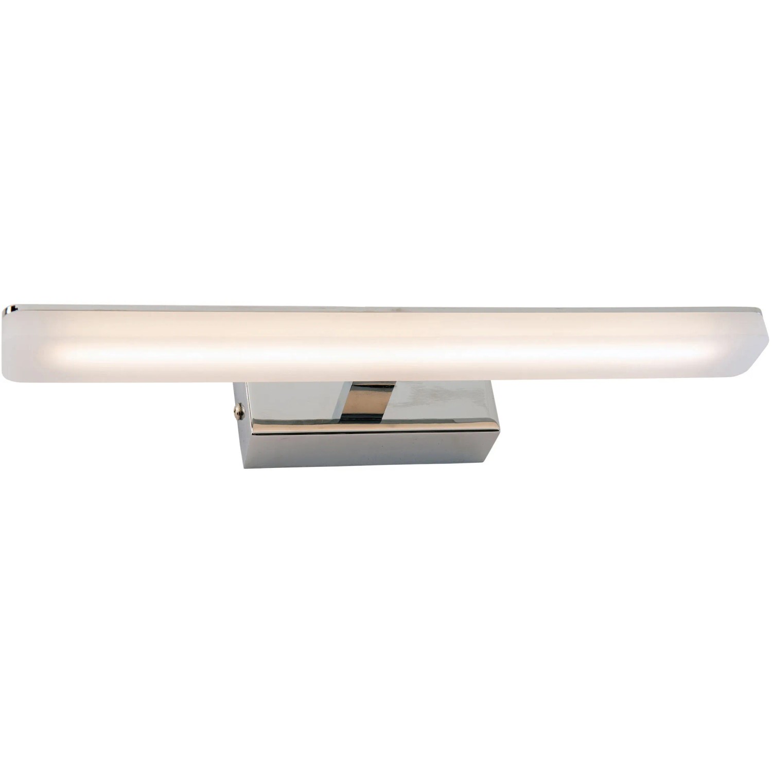 Näve LED-Wandleuchte Vareta, Chrom, 31,5 cm. Moderne Spiegelleuchte mit warmweißem Licht.