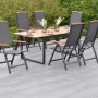 Merxx Gartenmöbelset Siena, 7-teilig: Ausziehtisch und 6 Klappsessel mit Akazienholz-Armlehnen.