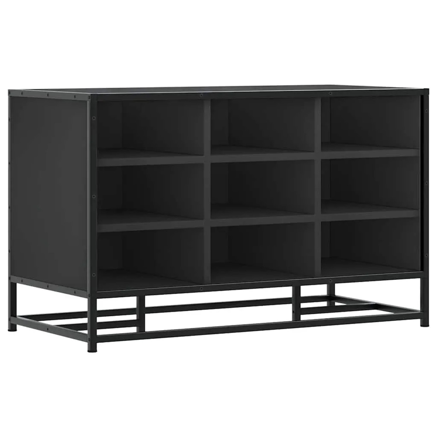 vidaXL Schuhbank Schwarz 84x40x53,5 cm Holzwerkstoff und Metall 849229