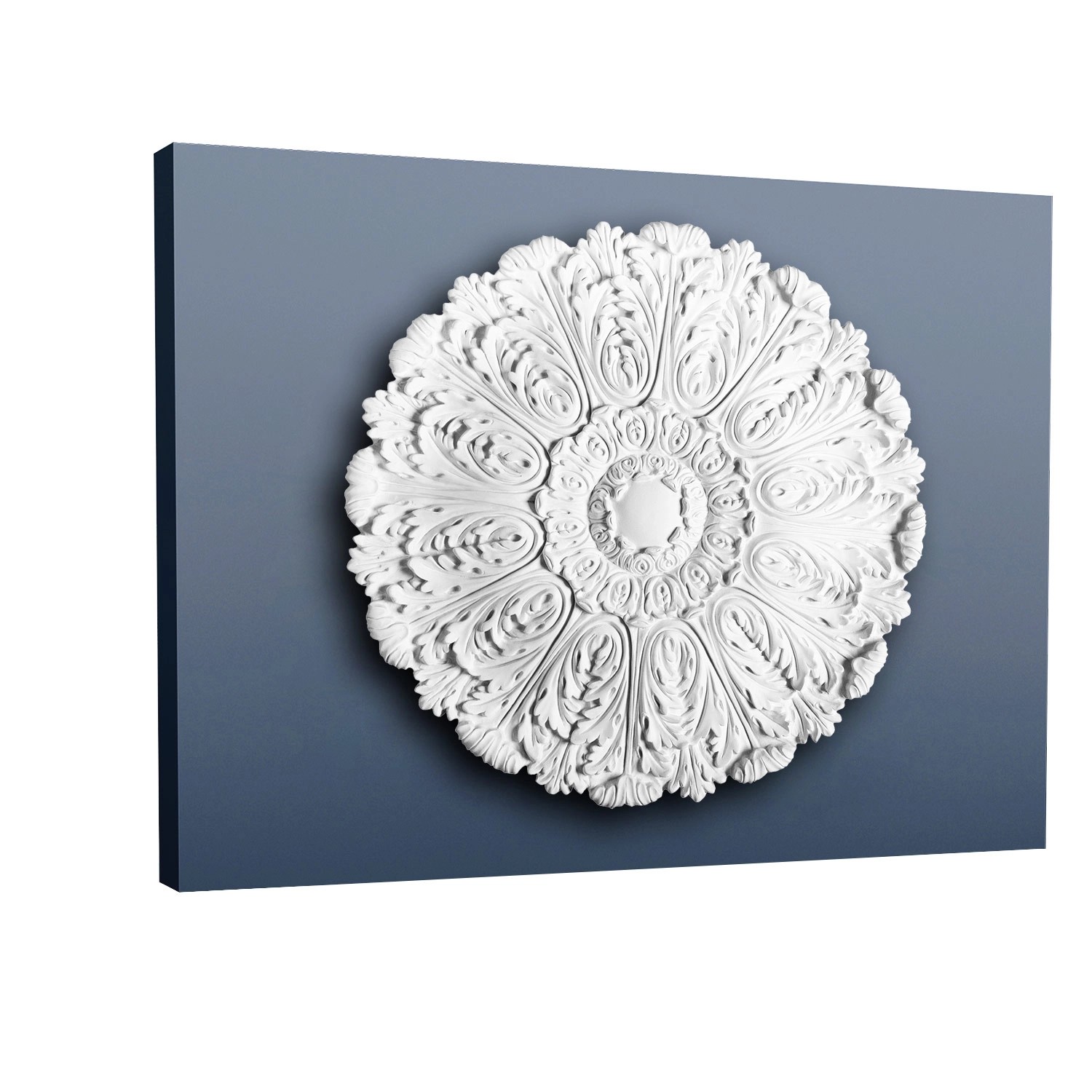 ORAC DECOR R27 LUXXUS DeckenroSette Stuck-RoSette Akanthus-Blatt Dekor 75 cm x 4,5 cm Weiß