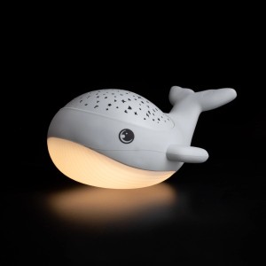 LED-Nachtlicht Willy Whale mit Sternprojektor, dimmbar und akkubetrieben.