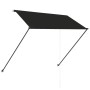 Anthrazitfarbene, einziehbare Markise 250x150 cm mit LED-Beleuchtung.