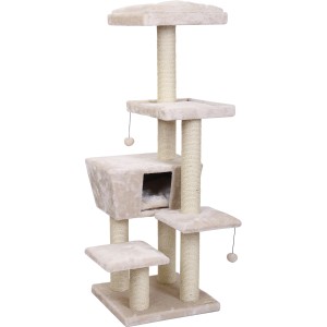 Beiger Ebi Kratzbaum Trend North Dakota mit Höhle, Liegeflächen und Sisalstämmen.