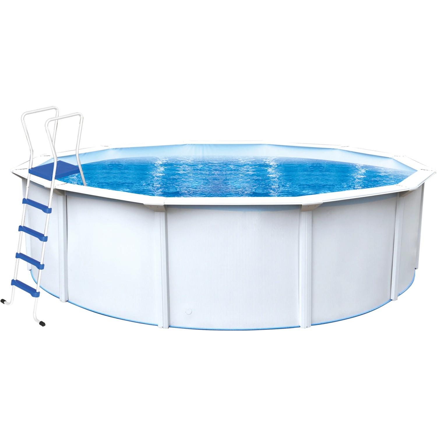 Steinbach Stahlwandpool Set Nuovo de Luxe II, Ø 360 cm, mit Leiter. Ideal für Badespaß im Garten.