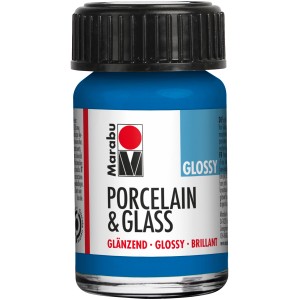 Marabu Porzellanfarbe & Glasfarbe Glossy Enzian, 15ml. Glänzende Farbe für Porzellan und Glas.
