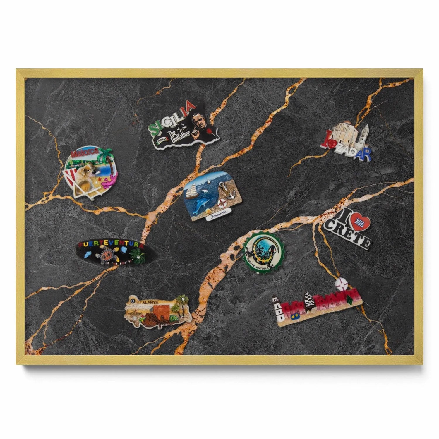 Tulup Magnettafel Magnetboard Metall Bedruckt Dekorierter Dunkler Marmor 70 günstig online kaufen