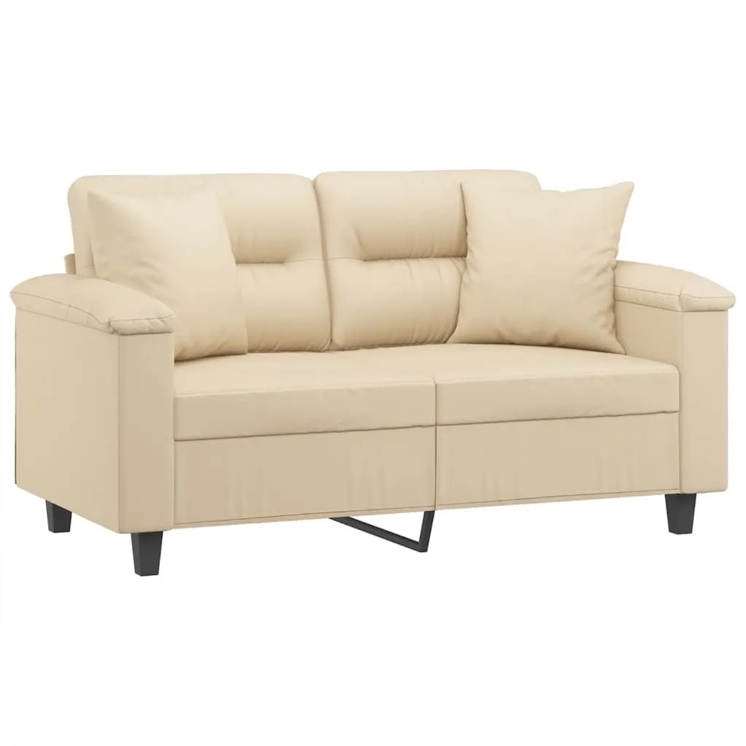 vidaXL 2-Sitzer-Sofa mit Kissen Creme 120 cm Mikrofasergewebe 3200969 günstig online kaufen