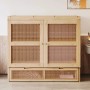 okwish Schrankbett 140x200cm mit Stauraumschubladen Wandbett Jugendzimmer Natur ohne Matratze_4