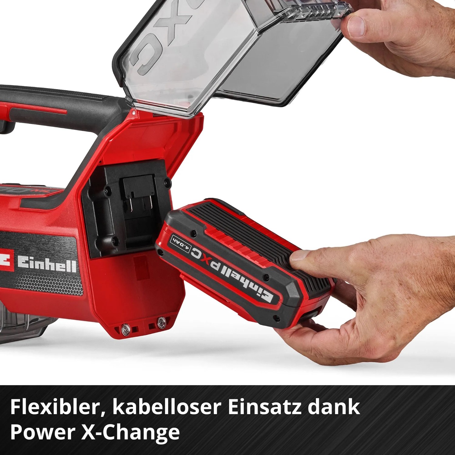 Einhell Akku-Waschsauger TE-SCL 18/200 Li Solo mit eingesetztem Akku.
