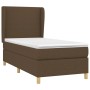 Dunkelbraunes Boxspringbett 100x200 cm mit Matratze und Kopfteil.