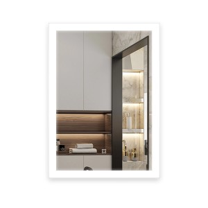 Aica Sanitär Badspiegel 50x70 cm mit LED-Beleuchtung, beschlagfrei und dimmbar.