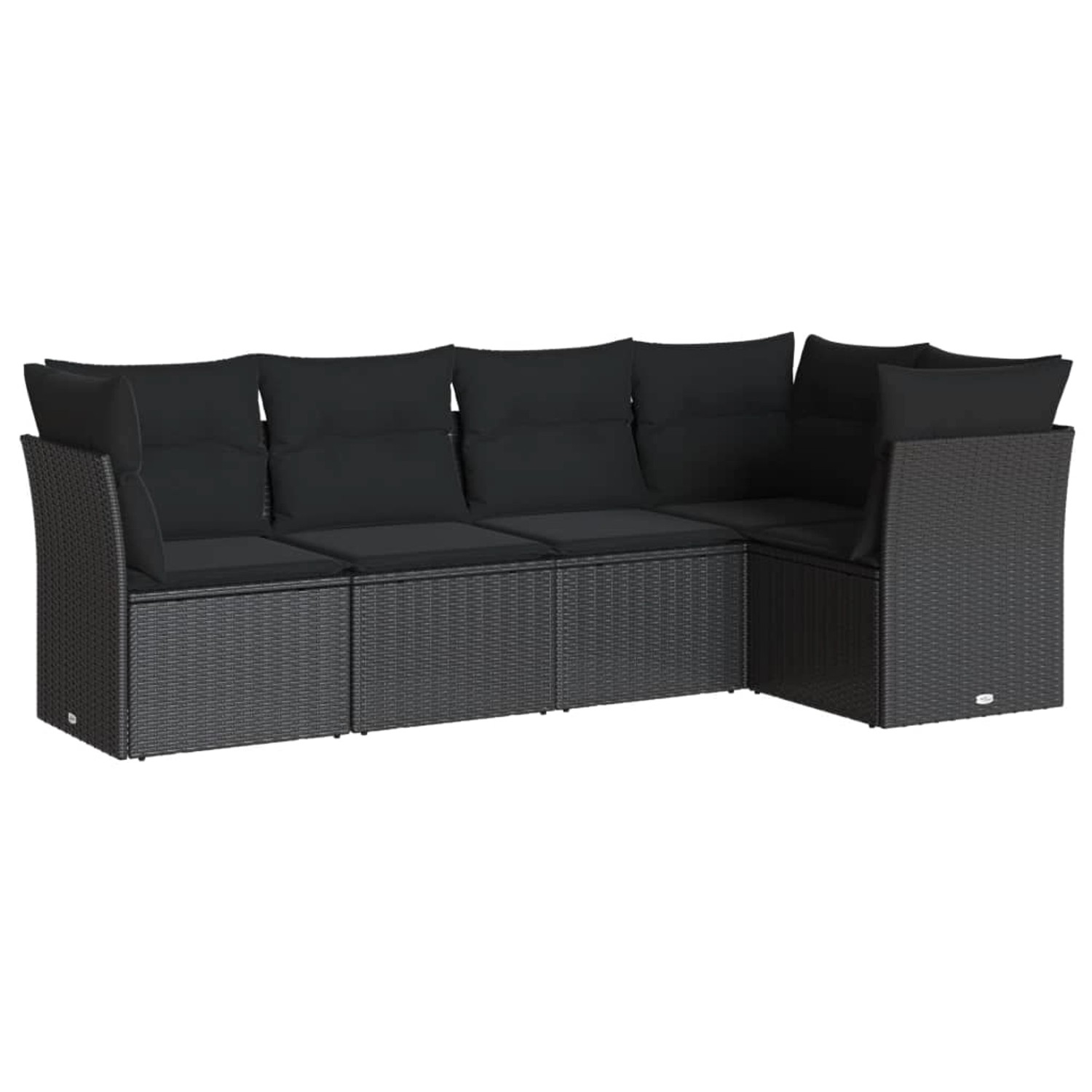 vidaXL 5-tlg Garten-Sofagarnitur mit Kissen Schwarz Poly Rattan Modell 54 günstig online kaufen