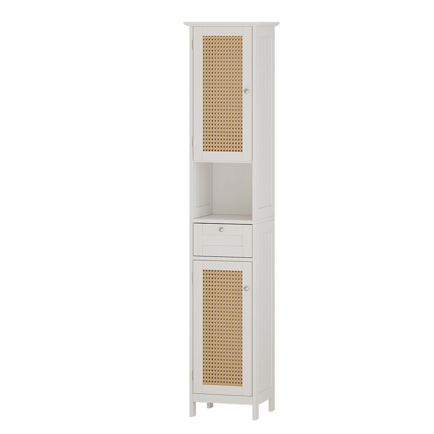 Vicco Badschrank Rosario Weiß 32 x 170 cm mit 2 Türen und Schublade günstig online kaufen