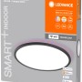 Verpackung der Ledvance Smart+ LED-Deckenleuchte Orbis Ultra Slim mit Rücklicht, schwarz, Ø 40 cm.