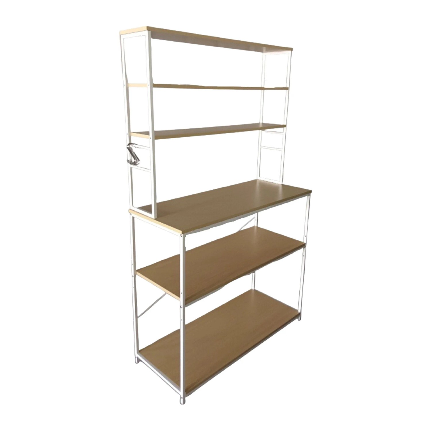 Relaxdays Küchenregal Eisen MDF Holzoptik Weiß Mit Arbeitsplatte 167 cm x 100 cm x 40 cm 23 kg
