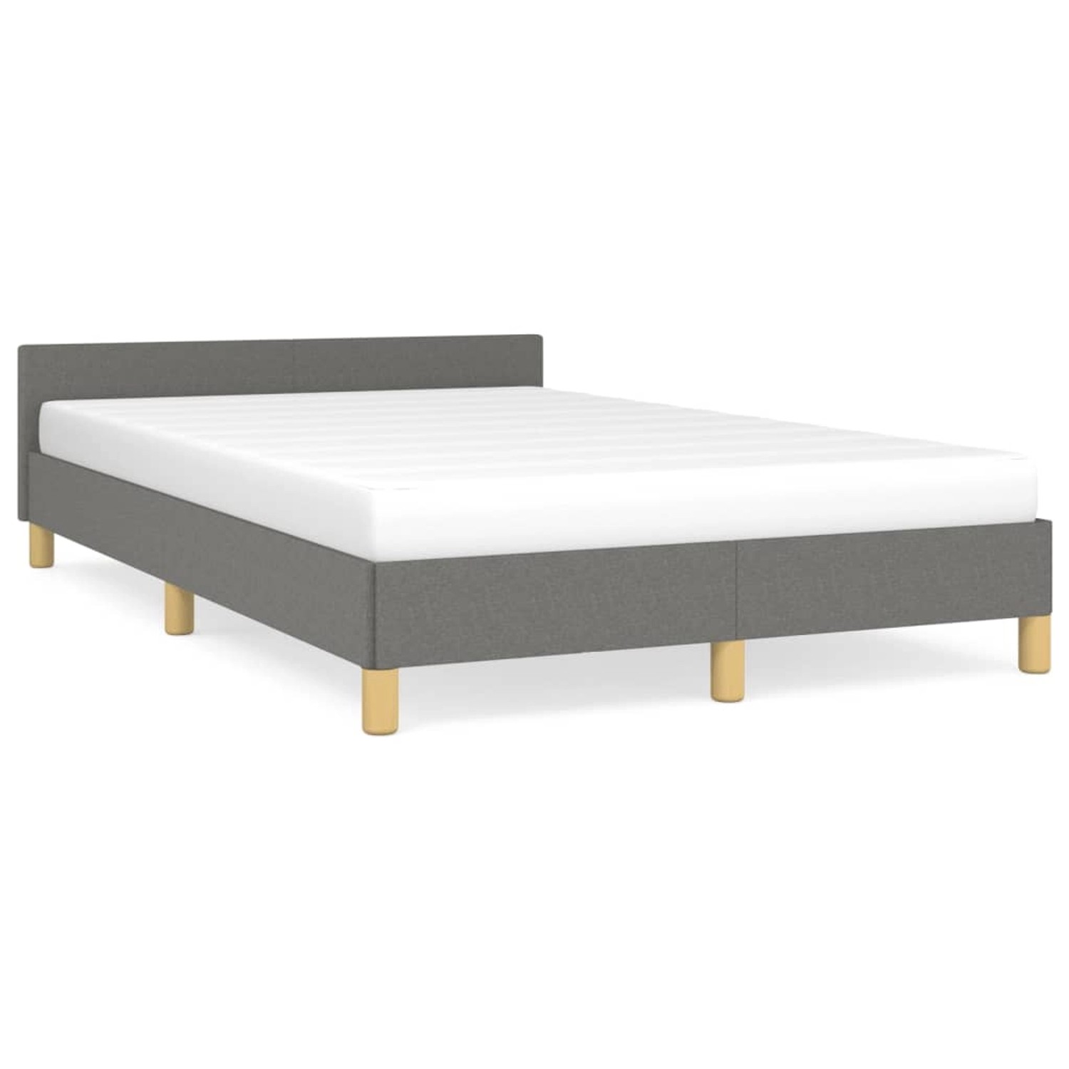 vidaXL Bettgestell ohne Matratze Dunkelgrau 120x190 cm Stoff 379535 günstig online kaufen