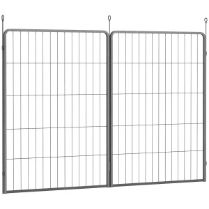 PawHut Welpenzaun Erweiterung aus Stahl, schwarz, 2-teilig. Käfigzubehör für Hunde und Welpen.