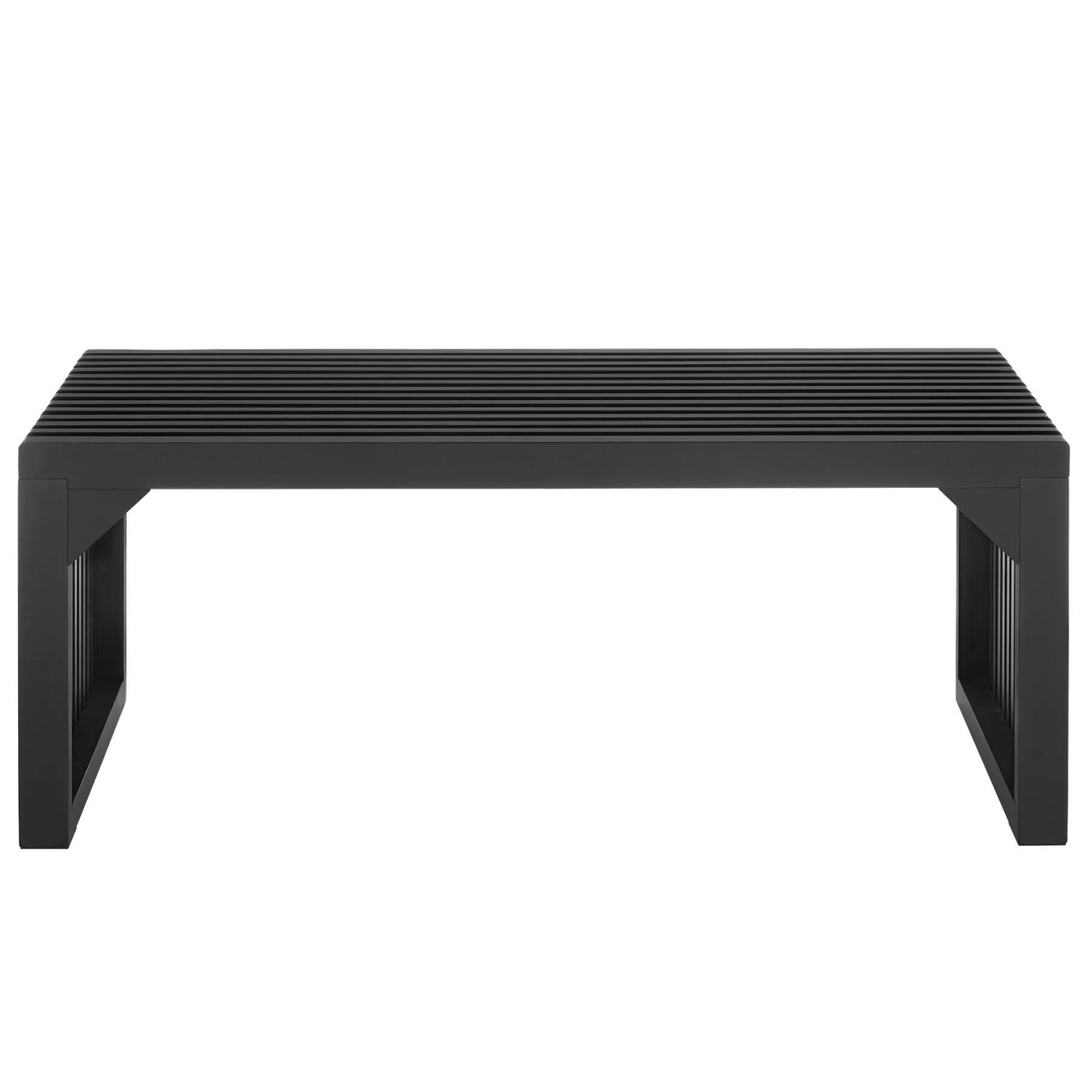 Tectake Sitzbank Ribb Lamellenoptik  104 x 35 x 43 cm Lackierter Bambus 104 x 35 x 43 cm 35 x 104 x 43 cm Schwarz