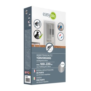 Easy Life Insektenschutz Magnet-Türvorhang Premium 100 cm x 220 cm Weiß