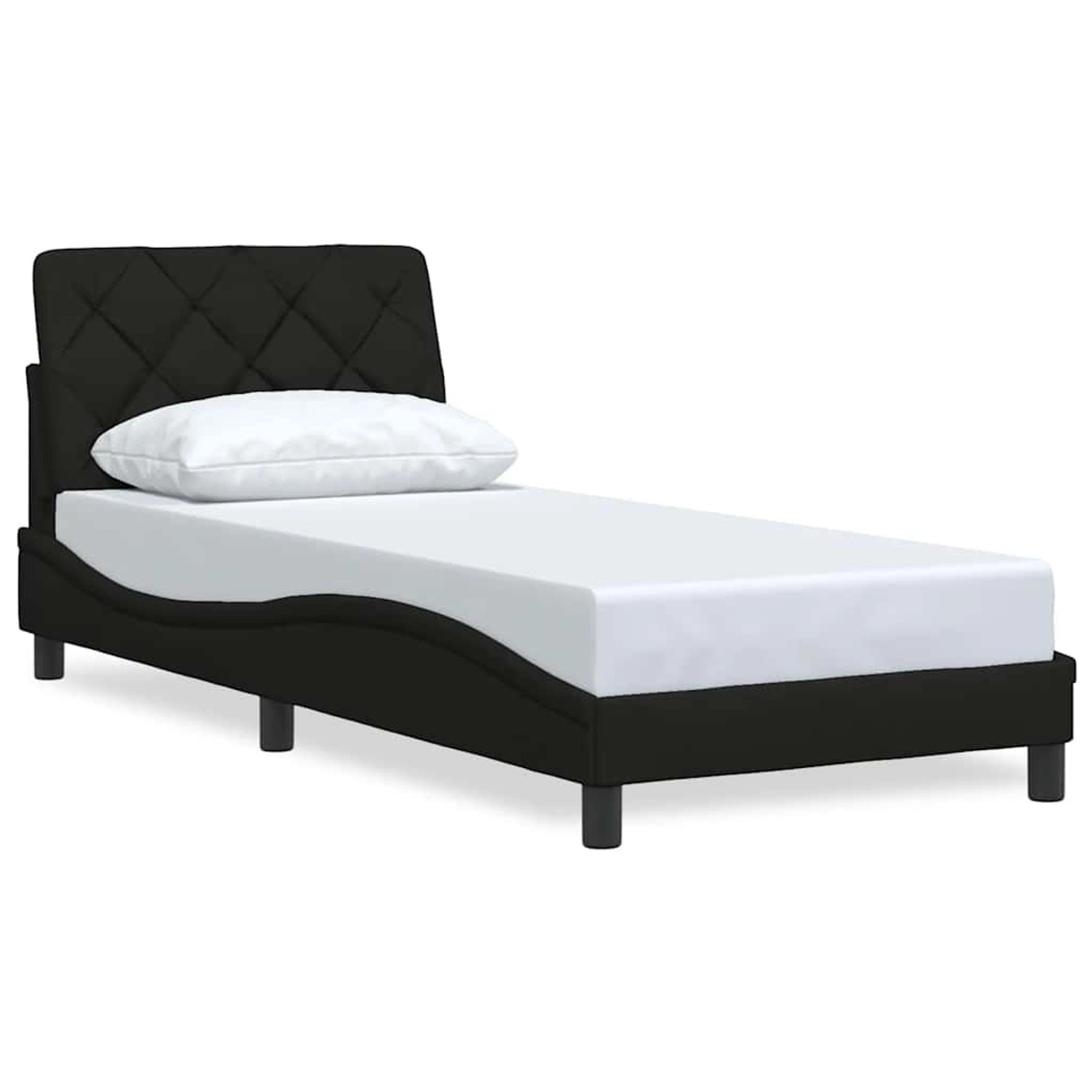 vidaXL Bettgestell ohne Matratze Schwarz 90x200 cm Stoff 3310575 günstig online kaufen