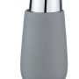 Grauer Wenko Seifenspender Badi aus Keramik mit Chrom-Pumpe, 0.32 l.