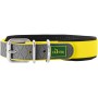 Gelb-graues Hunter Hundehalsband mit Logo und Metallschnalle.
